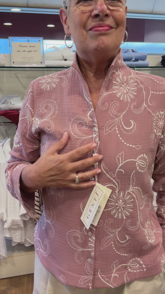 ROSI cotone rosa ricamato